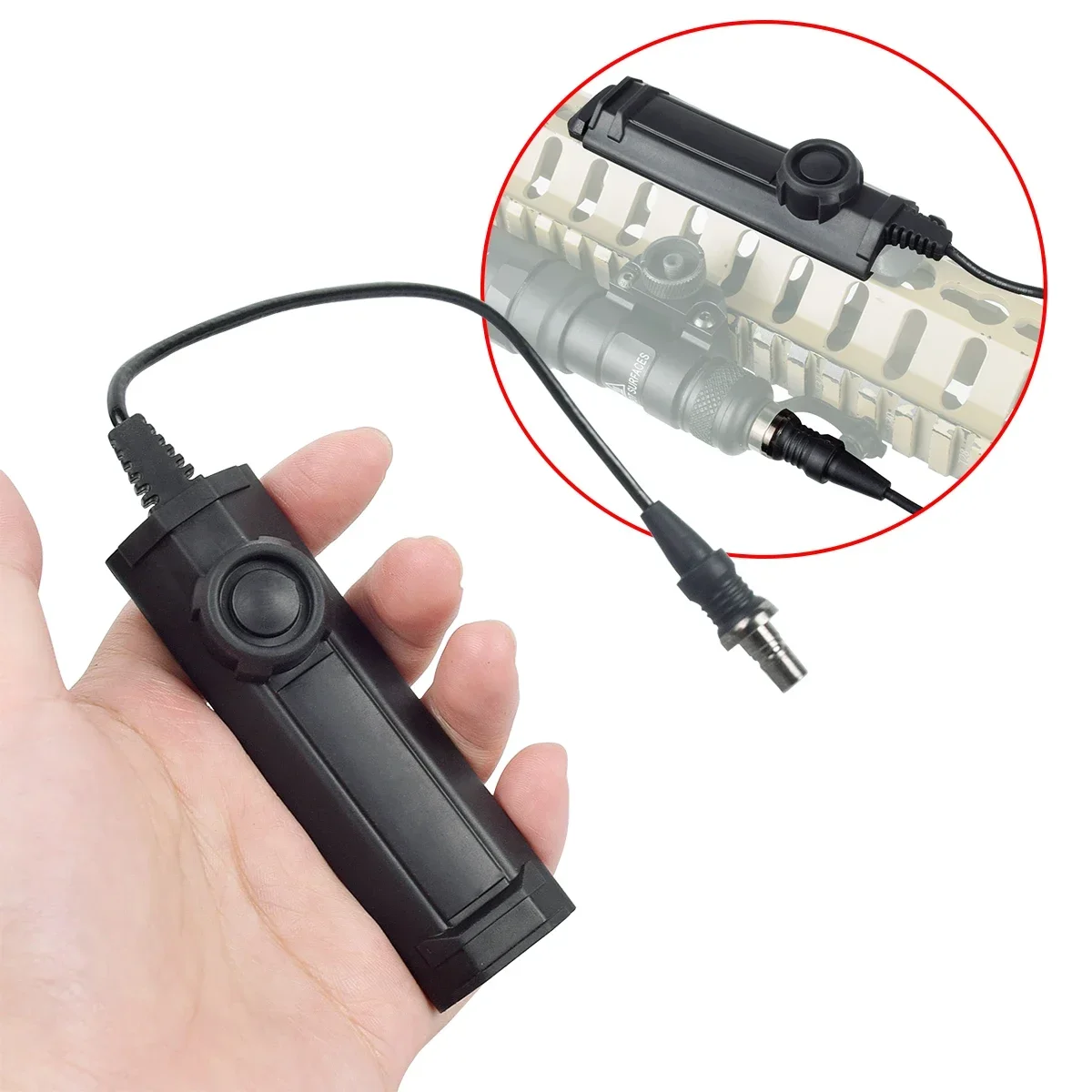 Luz de Rifle de arma, conjunto de interruptor de cinta de tapa trasera doble remoto para luz de caza serie SureFire M300 M600 M951 M952 - imagen 2