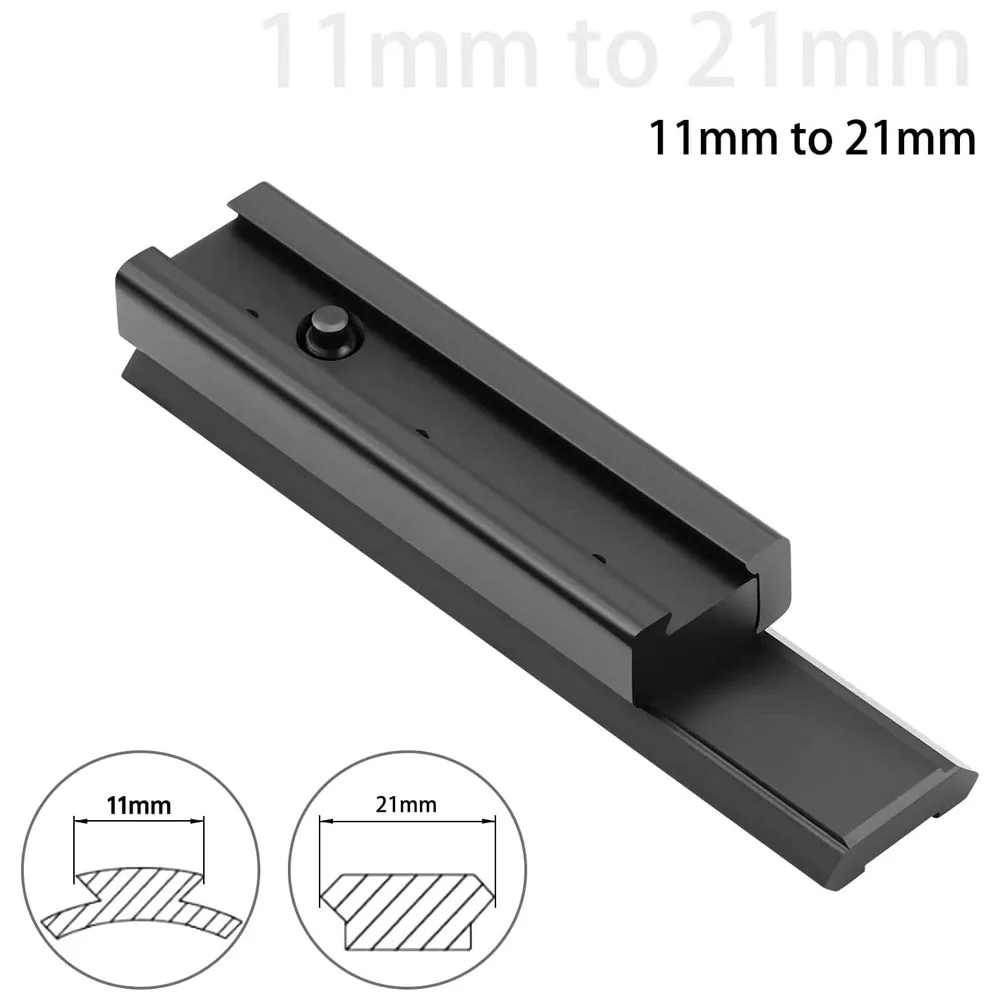 Adaptador de cola de milano a riel Picatinny, cola de milano de 11mm a 21mm, montaje de conversión de riel Picatinny, montaje elevador de alcance de perfil bajo, 1/2 Uds. - imagen 4