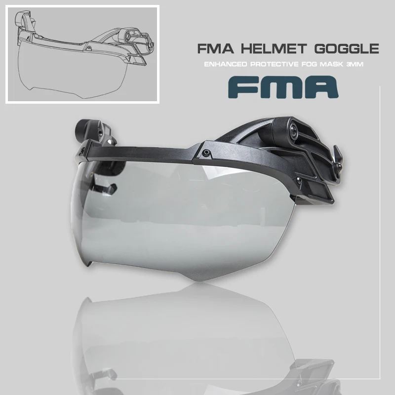 FMA FAST Visor para casco, gafas protectoras mejoradas, accesorios tácticos para casco, TB1297 - imagen 3