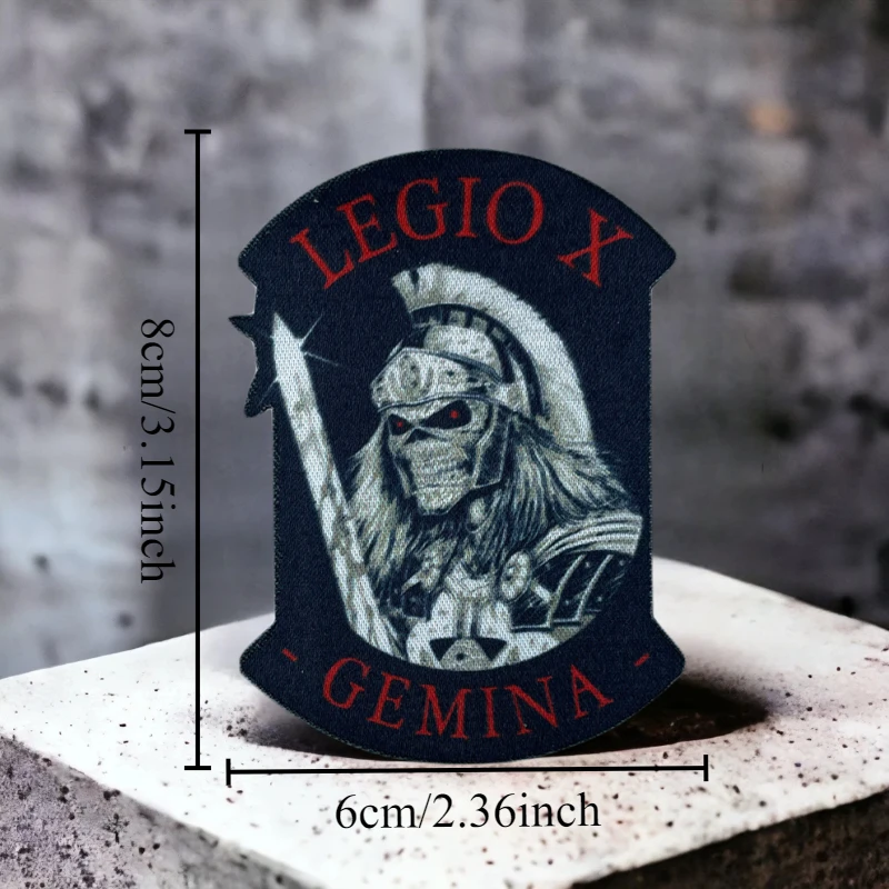LEGIOX GEMINA esqueleto guerrero impreso moral insignia parche personalidad brazalete gancho y bucle mochila táctica sombrero pegatinas - imagen 4
