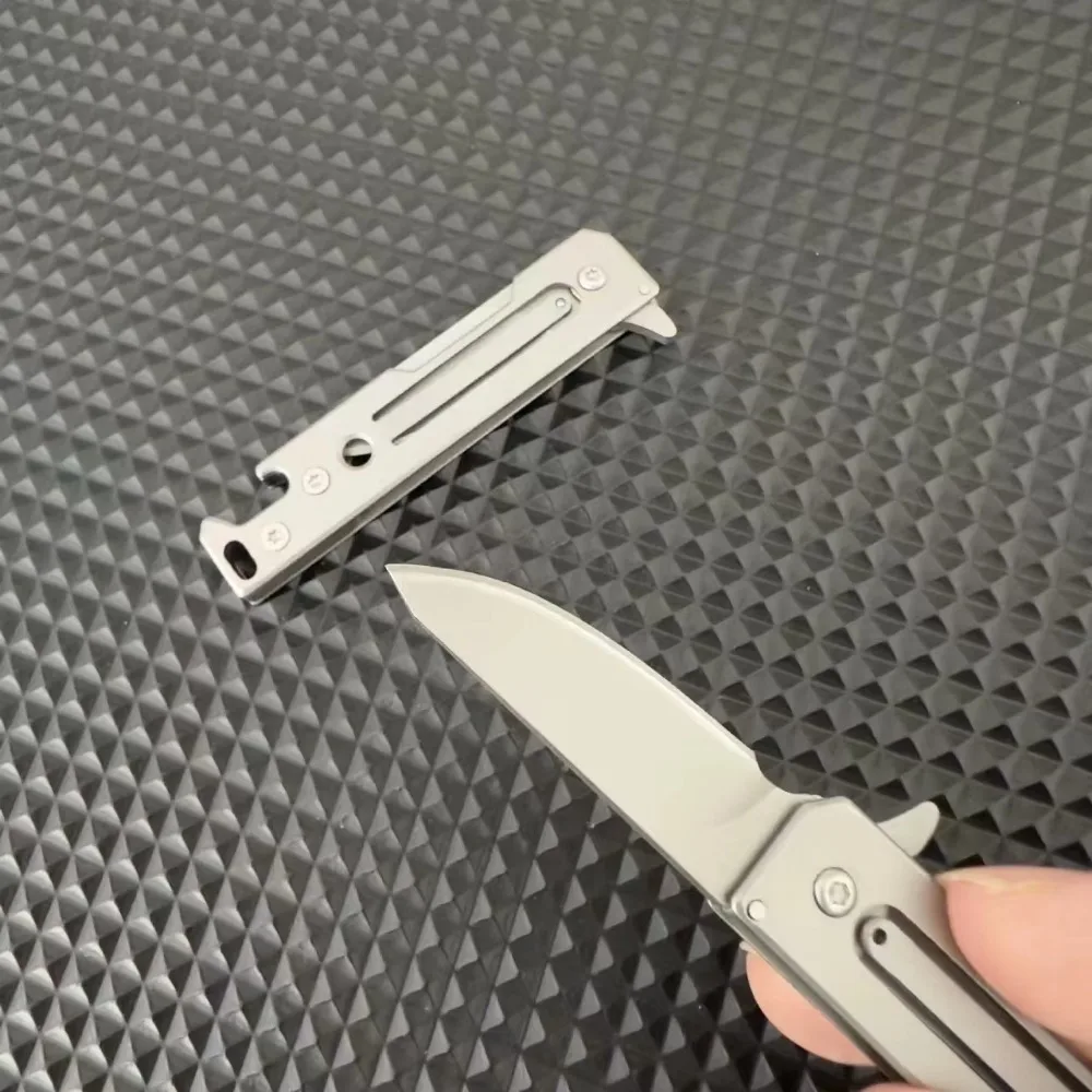 Cuchillo plegable de acero mini afilado para exteriores, llavero - imagen 5