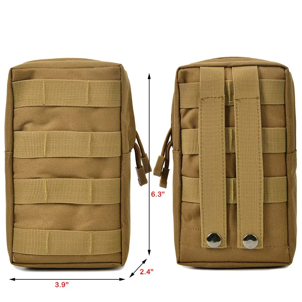 Riñonera táctica Molle para exteriores, bolso de cintura 600D Oxford caqui, mochila de almacenamiento para caza, accesorio de chaleco táctico - imagen 4