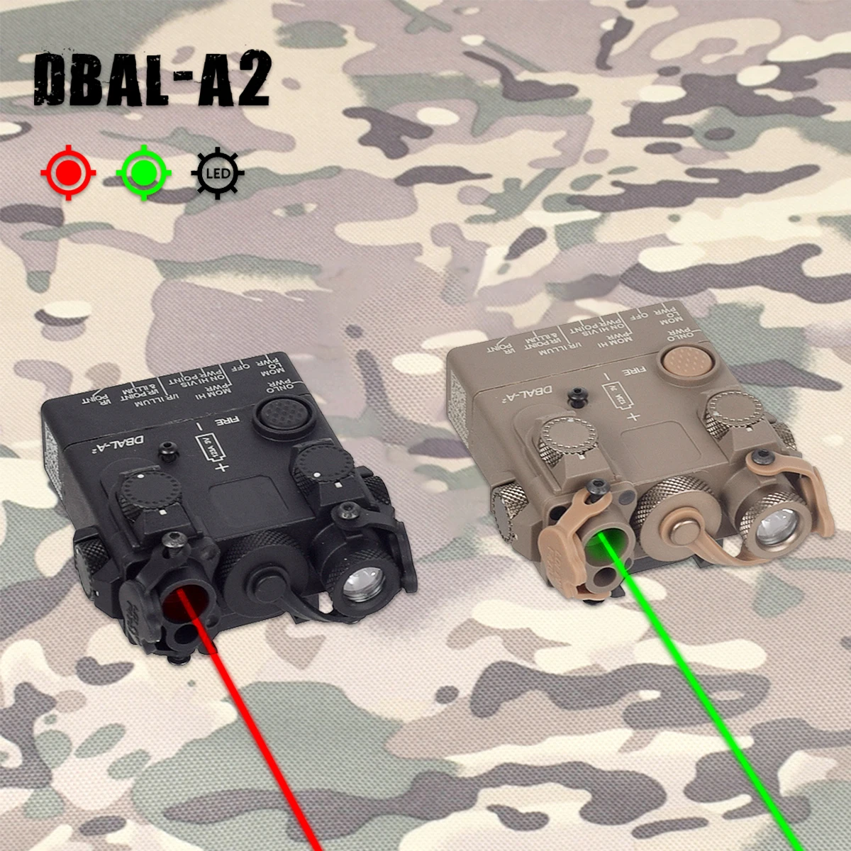 PEQ-15 DBAL-A2 arma luz roja punto verde puntero láser mira para caza Airsoft Rifle AR15 M4 linterna antorcha montada en riel - imagen 4