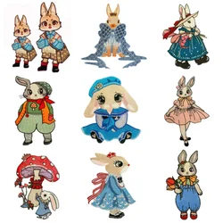 Parche bordado conejo dibujos animados grande para coser
