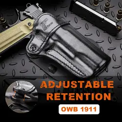 Funda de cuero derecha para Colt 1911/Kimber 1911/Springfield 1911/S&W 1911,Most 1911 Pistola sin riel de 5 pulgadas, se adapta a barriles de 4 o 5 pulgadas