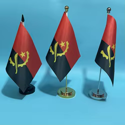 BANDERA DE SKY, bandera de escritorio de Angola, 14x21cm, poliéster, bandera nacional de Angola, adornos de escritorio, banderas para decoración de mesa