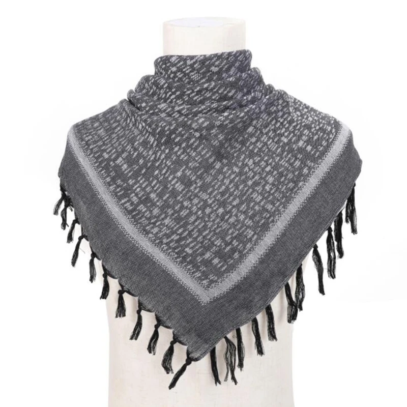 Shemagh algodón con borlas - Pañuelo táctico senderismo exterior - imagen 4