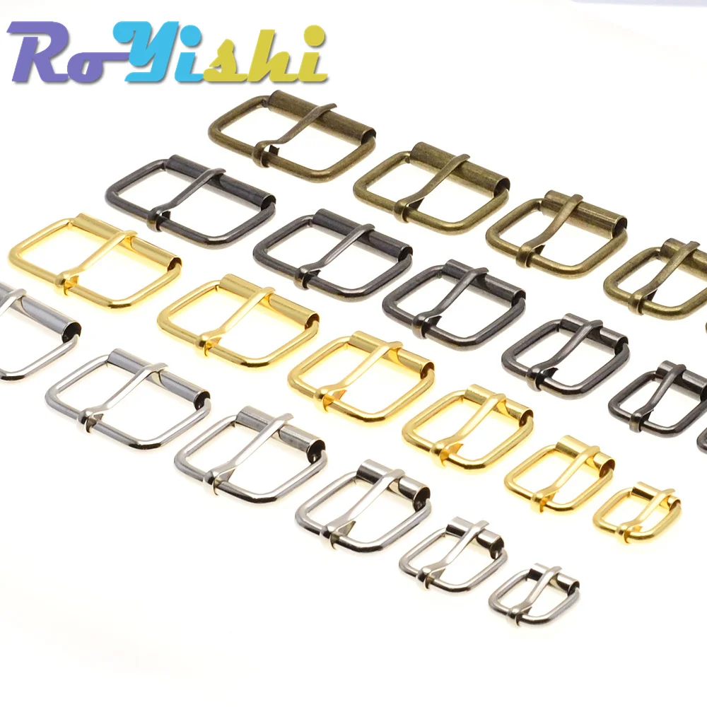 Hebillas de cinturón de un solo rodillo, alambre de Metal formado para bolso de mano, correa de zapato, anillo rectangular, reparación artesanal de cuero, decoración DIY, 5 uds. - imagen 5