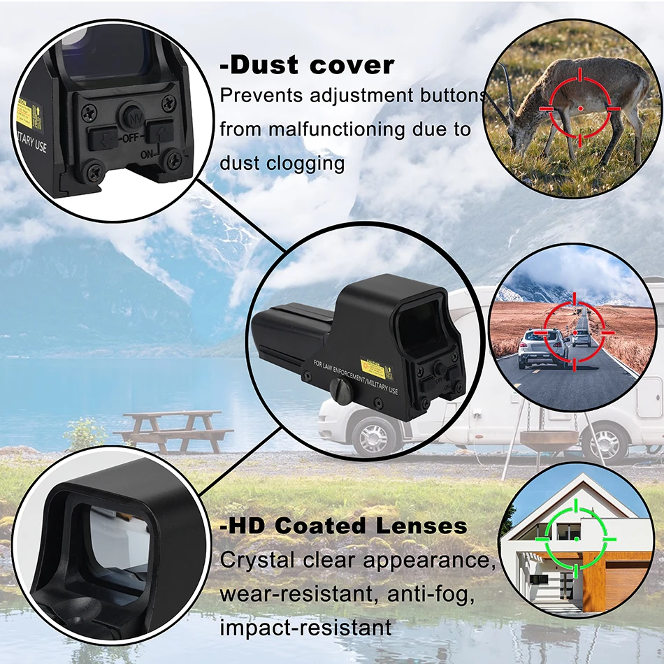 Mira holográfica táctica para Rifle, mira telescópica óptica compacta con enfoque de punto rojo y verde, ajustable, de 11/20mm, 552 - imagen 4