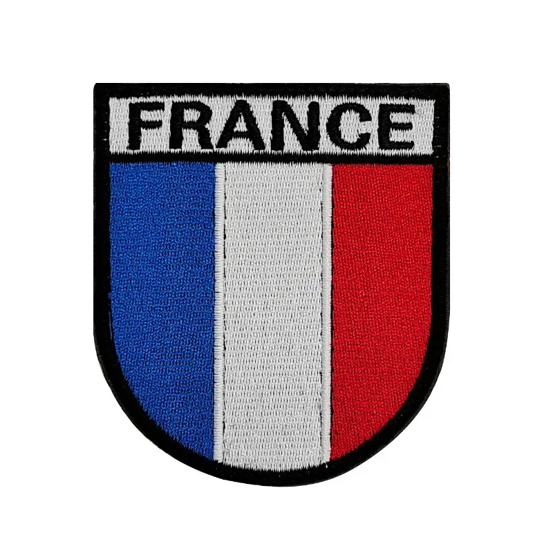 Parche bordado de la bandera de Francia, insignia militar cosida con gancho y bucle - imagen 5