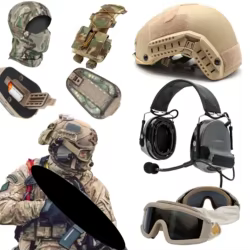 Casco rápido Airsoft con auriculares de comunicación HD, casco con micrófono, estroboscópico IR, multifunción, paquete de 7, para operaciones tácticas