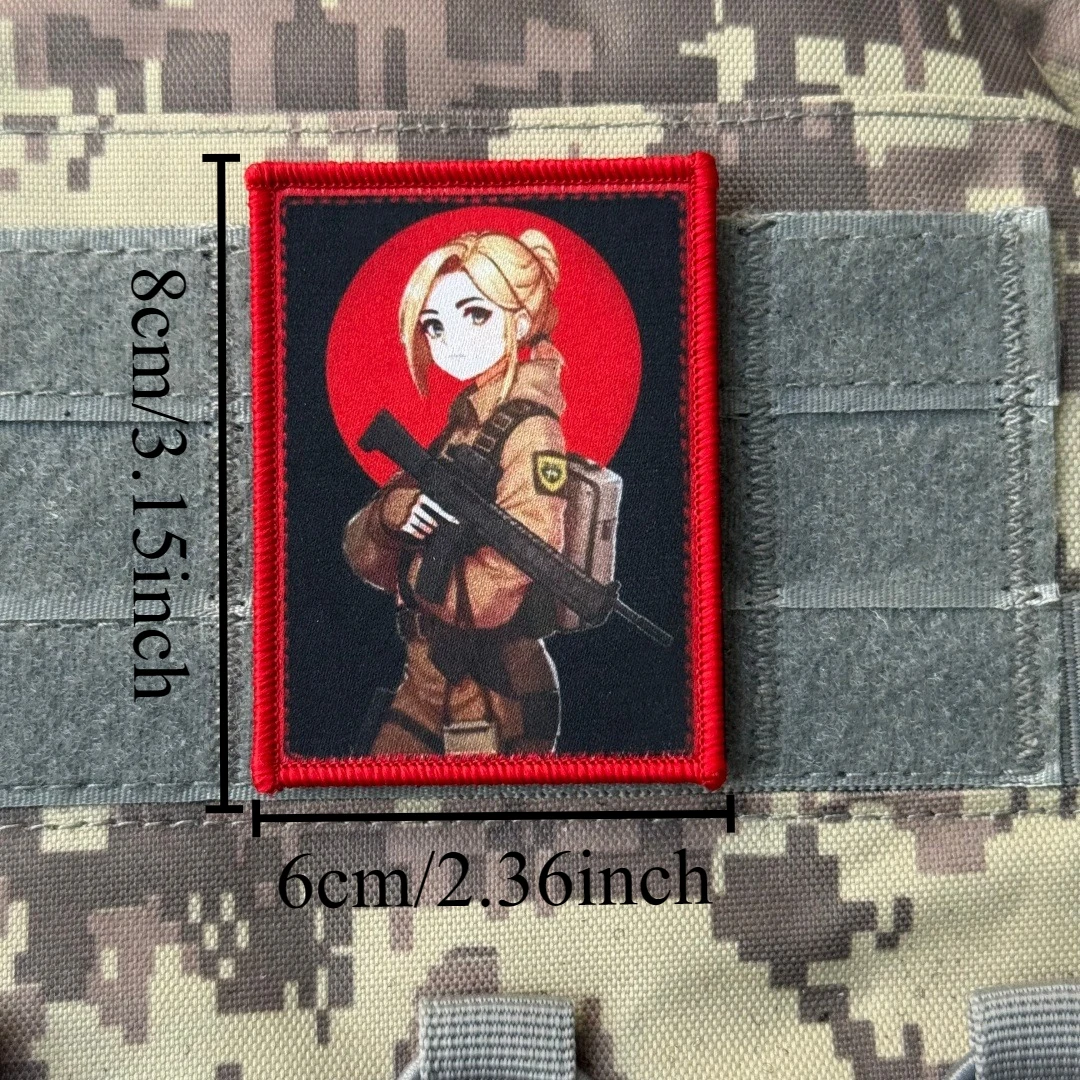 Parches impresos con insignia de moral de pistola "rubio con automático" para ropa, apliques militares tácticos, pegatinas para mochila con gancho y bucle - imagen 2