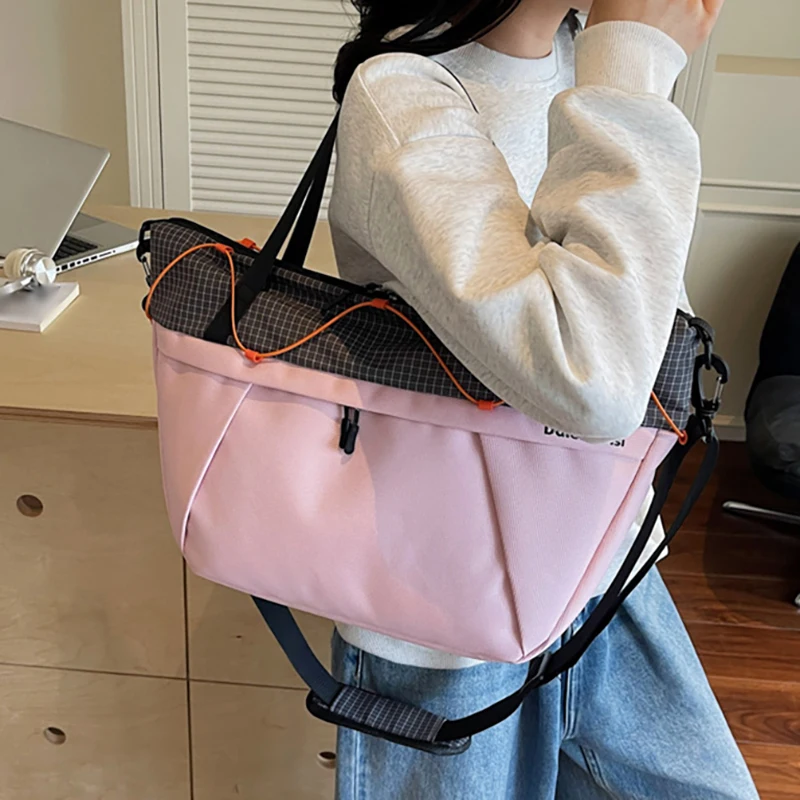 Bolsa de Yoga para Fitness para mujer, bolso de hombro seco y húmedo para viajes al aire libre, bolso grande de corta distancia con contraste de Color - imagen 5