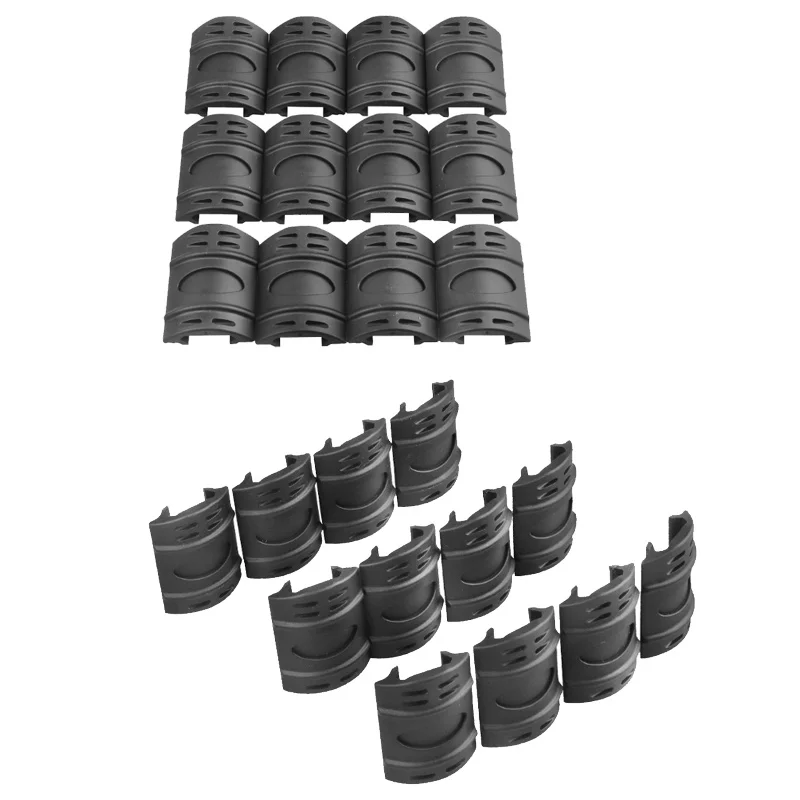 12 Uds. Cubiertas universales de riel de goma, protectores de guardamanos de alta resistencia, cubiertas de protección táctica, para caza, accesorios para armas de juguete - imagen 5