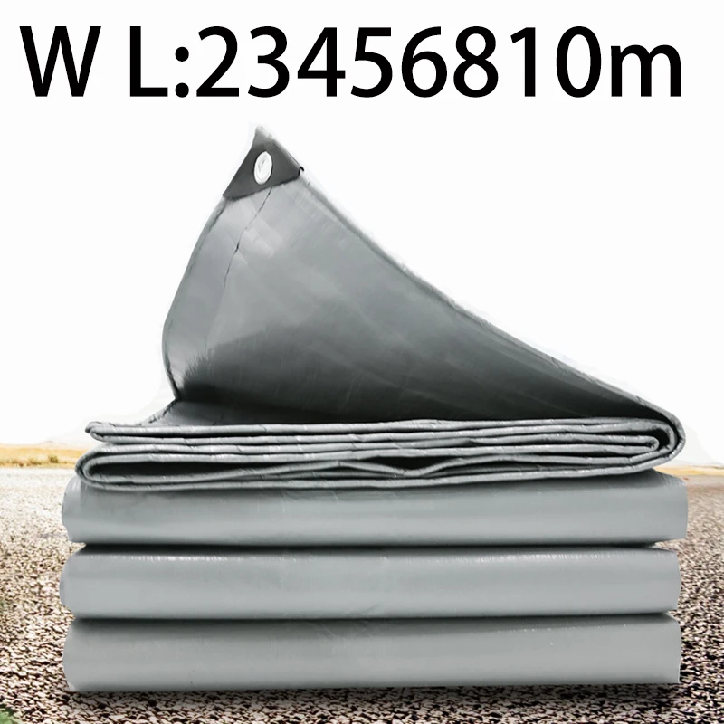Lona grande 3m x 4x4 5 6 8 10 12m 5*5 6x6 lona impermeable para acampar dosel plateado sombra para la lluvia cubierta de tienda toldo barco al aire libre coche - imagen 2