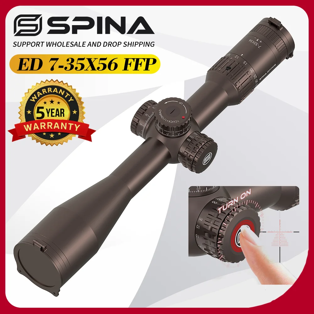 SPINA OPTICS 7-35x56 FFP 34mm Mira Táctica Topes Cero Paralaje Lateral - imagen 2