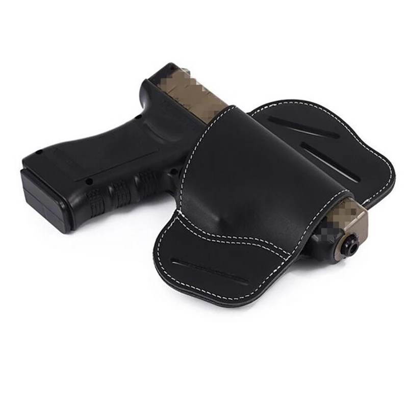 Funda táctica para caza, funda Universal para cinturón de transporte oculto, accesorios para pistola de mano, funda de cintura de cuero de vaca - imagen 3