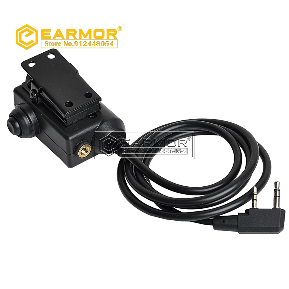 EARMOR-adaptador PTT táctico para auriculares, dispositivo con botón activado, pulsador para hablar, M51, interfaz de radio auxiliar KENWOOD - imagen 3