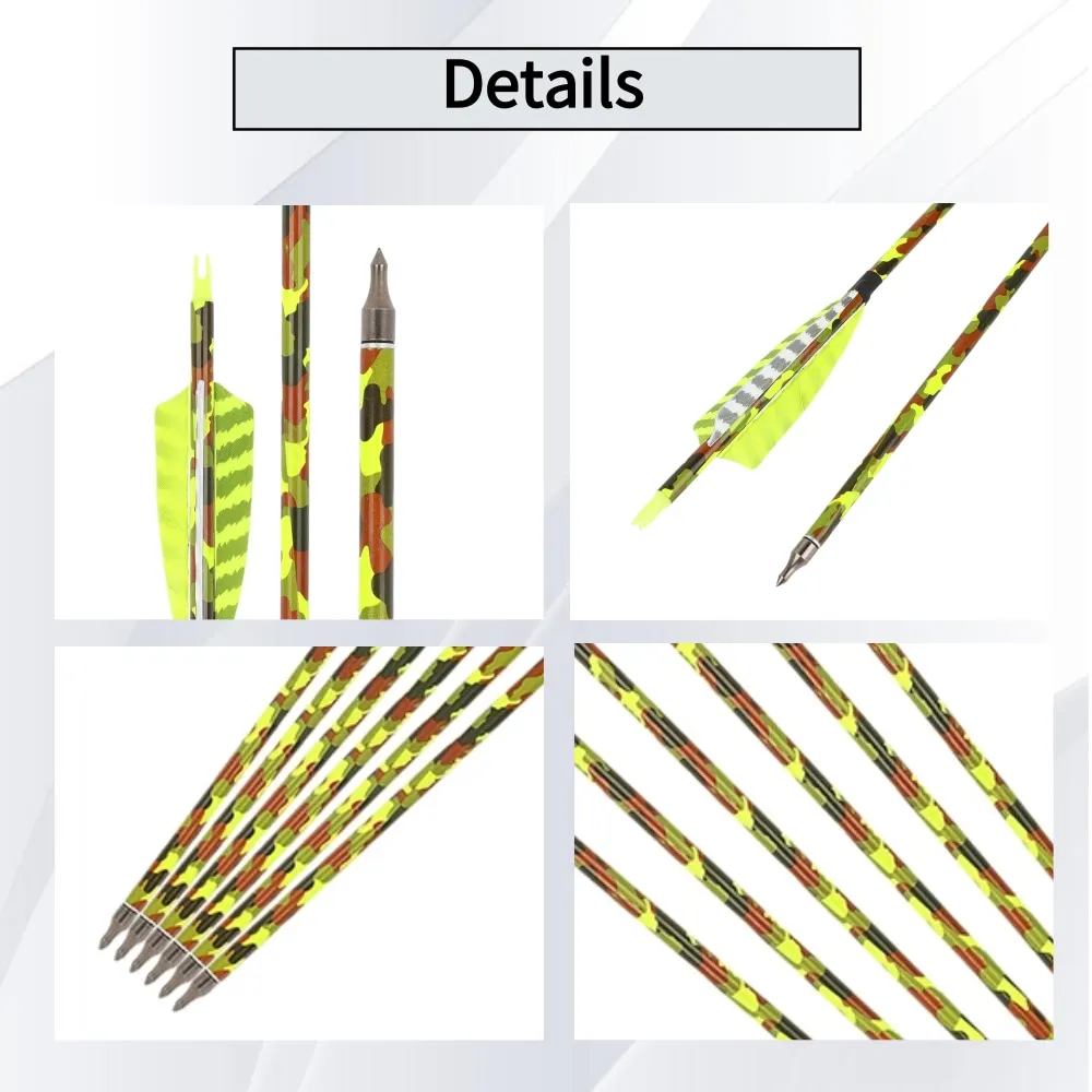 SP500 Flechas de carbono caza con plumas pavo - imagen 5