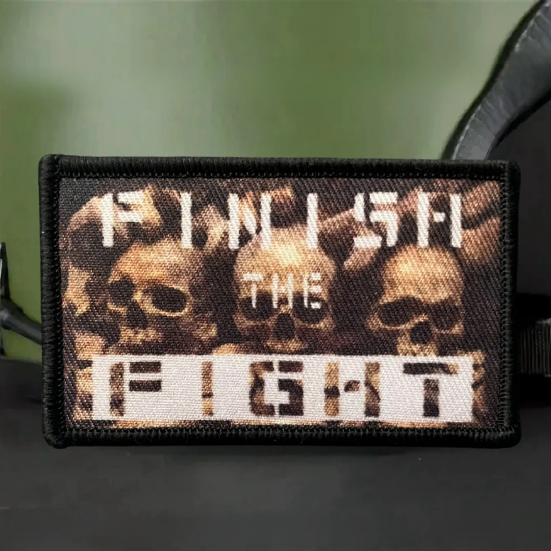 Parche divertido con calavera de la lucha, insignia de moral táctica, parches de gancho y bucle impresos para ropa, pegatina para mochila del ejército militar - imagen 5