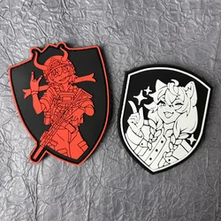 Parche de Anime de PVC Chevron para ropa, insignia de moral táctica, parches de gancho y bucle, pegatinas para brazalete militar, sombreros para mochila
