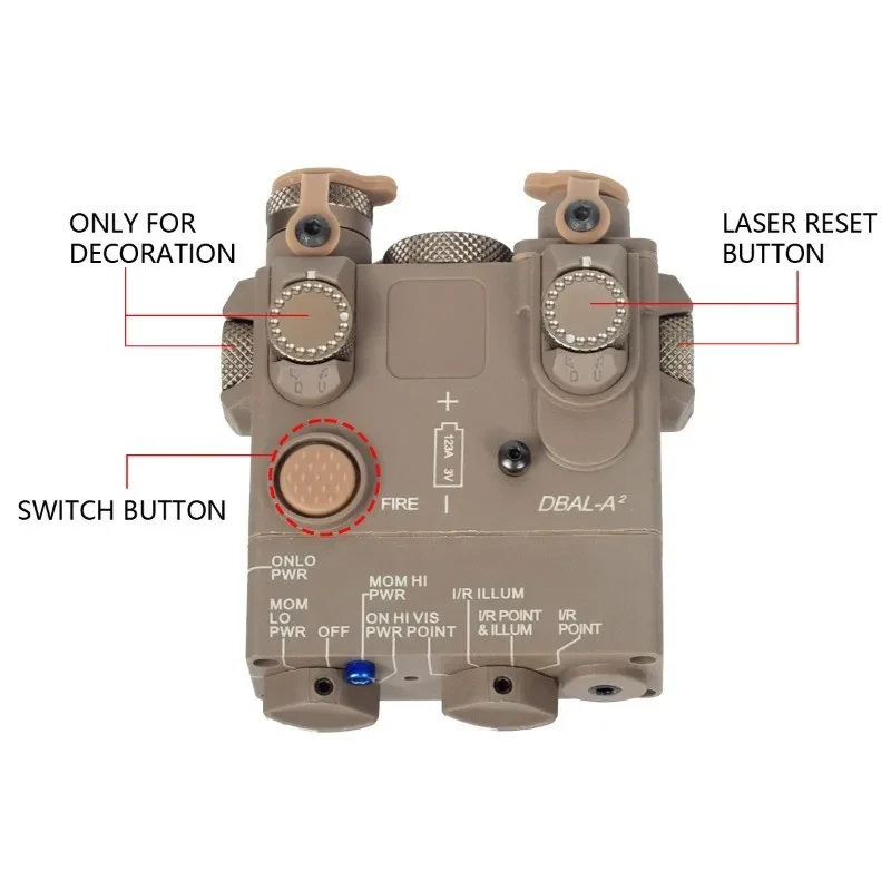 Caja láser táctica PEQ NGAL MAWL C1 DBAL A2, caja de batería sin función compatible con riel Picatinny de 20mm, modelo láser de arma Airsoft - imagen 3
