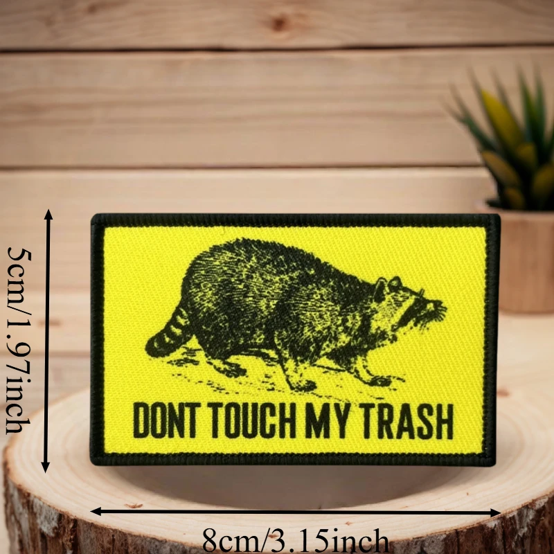NO TOUCH MY TRASH Opossum parche impreso chaleco táctico gancho y bucle sombrero moral insignia mochila pegatina brazalete parches para ropa - imagen 3