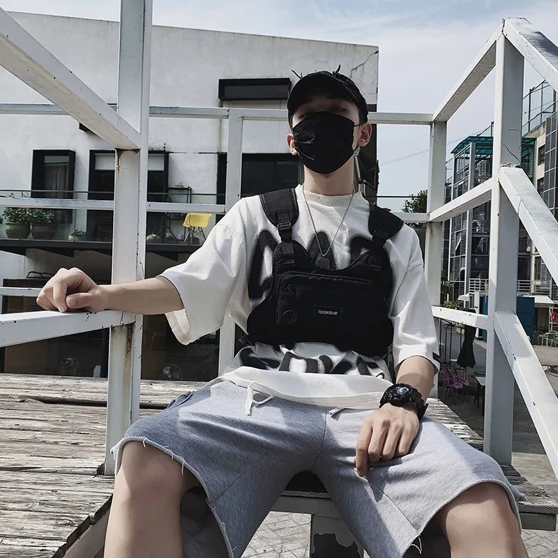 Bolsa de pecho, riñonera, ropa informal estilo Hip Hop, gran capacidad, deportes, chaleco táctico informal, bolsas para hombres - imagen 3