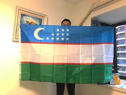 Bandera de Uzbekistán poliéster alta calidad colgante para decoración
