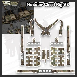 AQzxdc Equipo de pecho modular táctico V2 - con hebilla de liberación rápida, diseño liviano, puede decorar la bolsa táctica a voluntad para la guerra