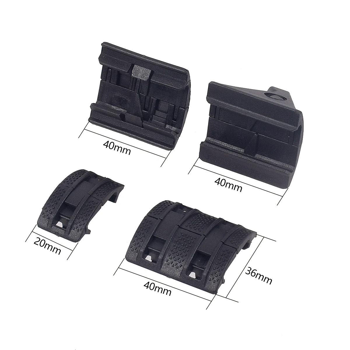 Paquete de 4 unidades de Kit de cubierta de riel de parada de mano Airsoft, cubierta de riel Picatinny para guardamanos tácticos AK AR15 M4, accesorios para pistola de Rifle - imagen 2