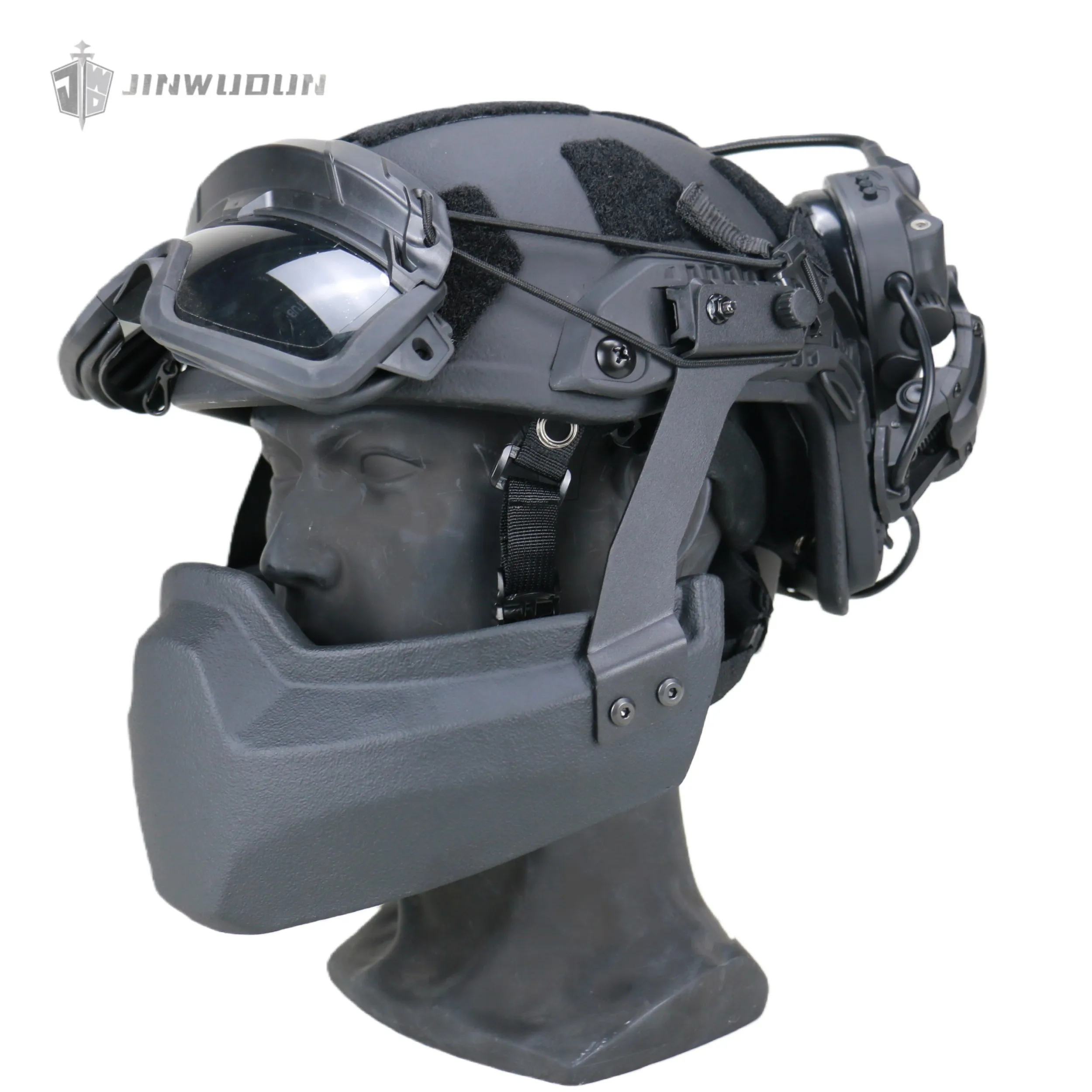 Vista lateral del casco FAST con rieles laterales