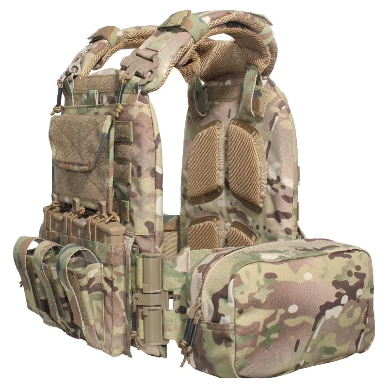 Chaleco táctico de camuflaje DRAGON EDGE, Correa Molle, liberación rápida, portador de placa de entrenamiento militar, Airsoft, armadura de caza al aire libre - imagen 4