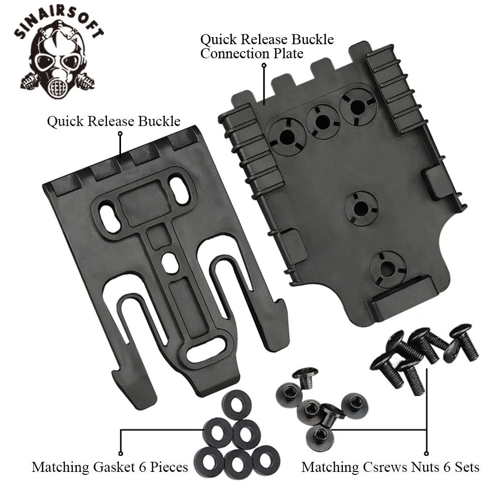 Juego de hebilla de liberación rápida táctica para pistola de tiro de Paintball, accesorios de Base de adaptador de tirador rápido, caza - imagen 4