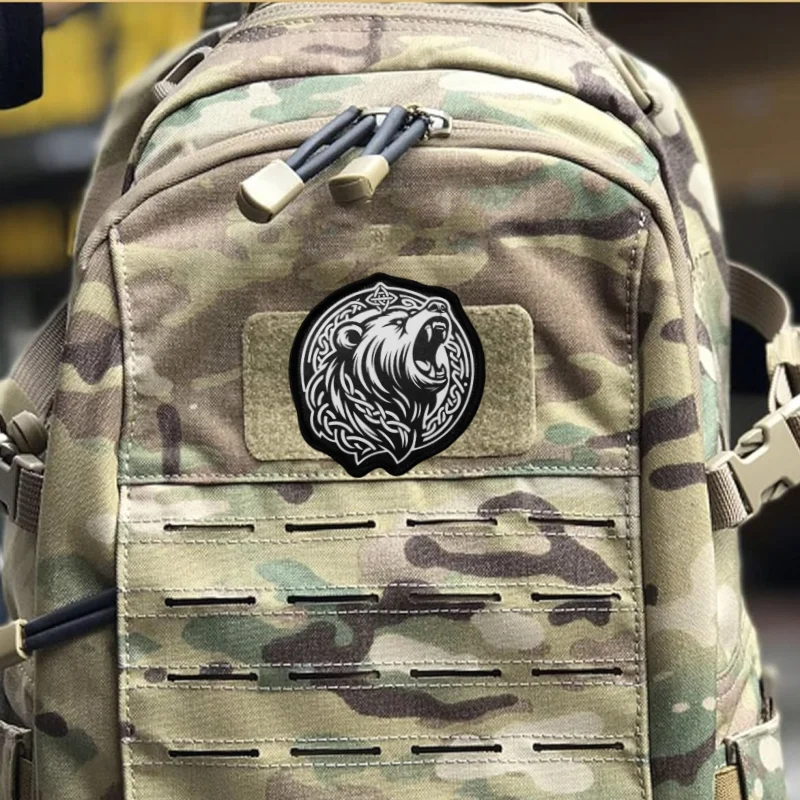 Parches para ropa con estampado de oso, acabado
