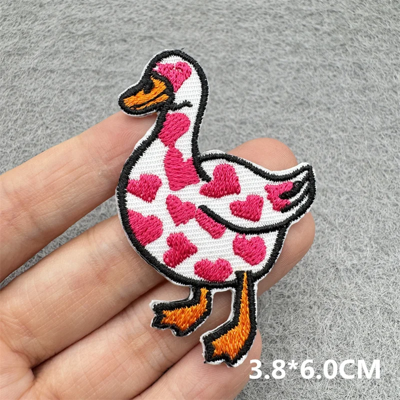 Parches bordados con plancha de pato divertido para ropa, parches bordados de animales de Hip Hop para chaqueta, insignia, pegatinas decorativas para mochila - imagen 5