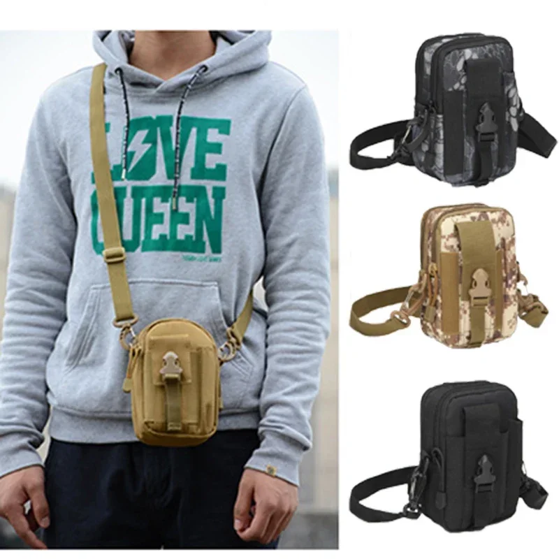 Bolsos de hombro tácticos multifuncionales para deportes al aire libre para hombre, bolso cruzado, riñoneras tácticas, bolsa para correr, bolsas para teléfono móvil - imagen 3