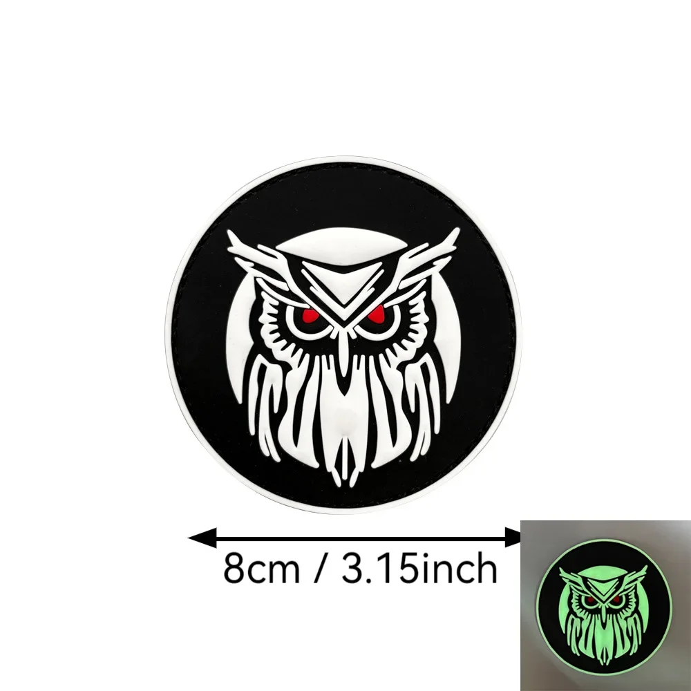 Brazalete táctico con emblema de búho, insignia de moral del ejército militar, pegatinas para mochila, parches de gancho y bucle de PVC para ropa - imagen 2