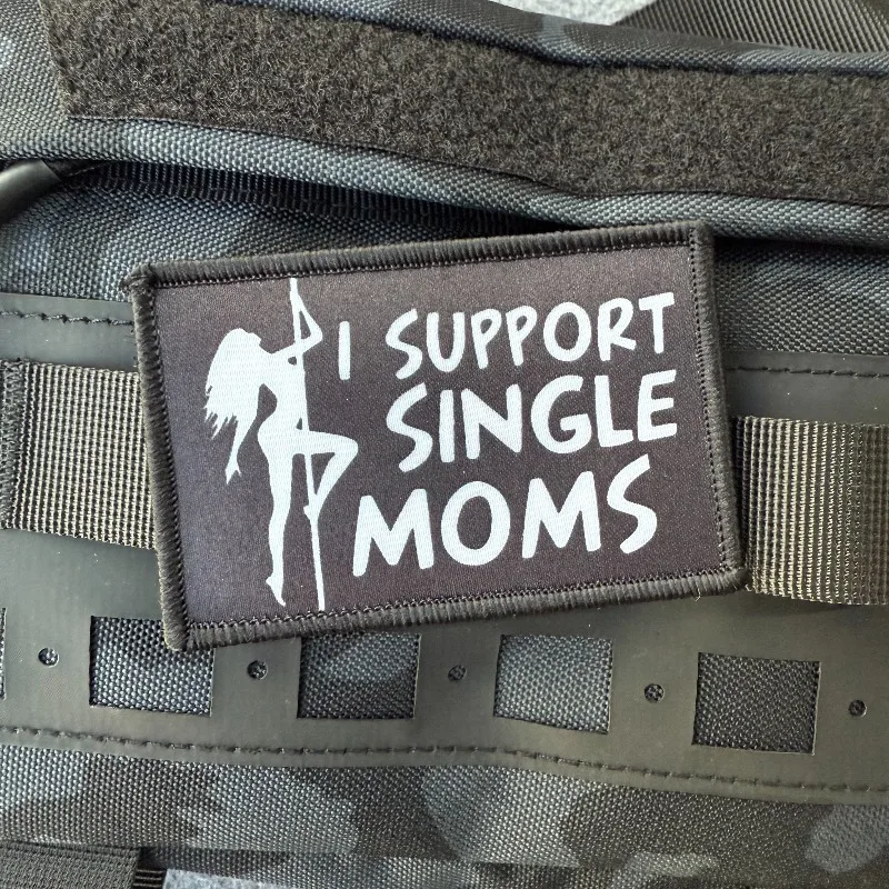 Parche de apoyo para mamás solteras, brazalete militar táctico, parches de insignia de moral con gancho y bucle para mochila, apliques decorativos para ropa - imagen 5