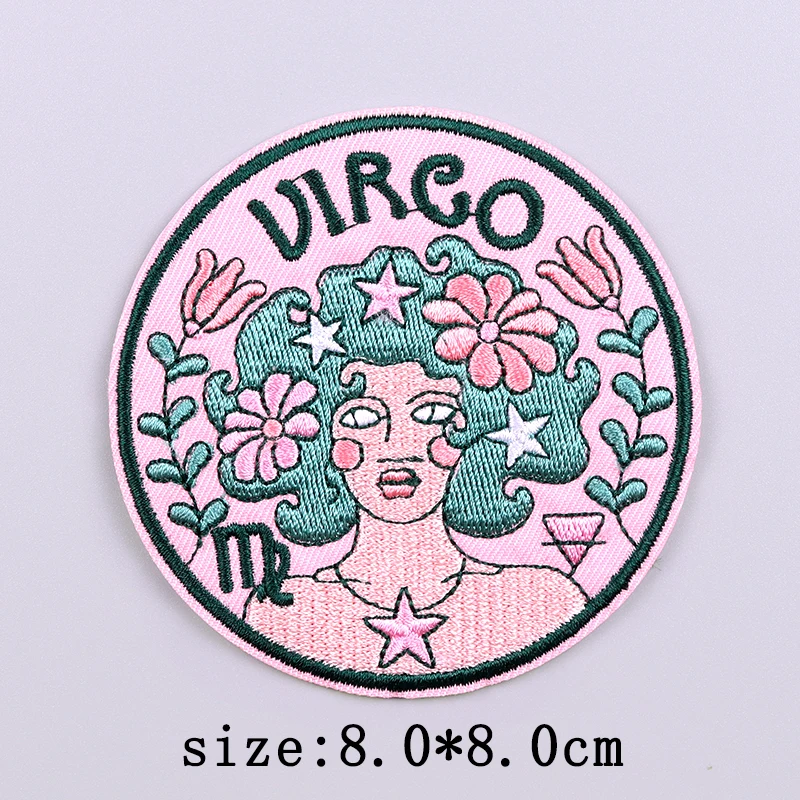 Parches bordados Virgo Leo para ropa, parche de constelación, parches para planchar para ropa, pegatinas de parche bordado de astrología - imagen 3
