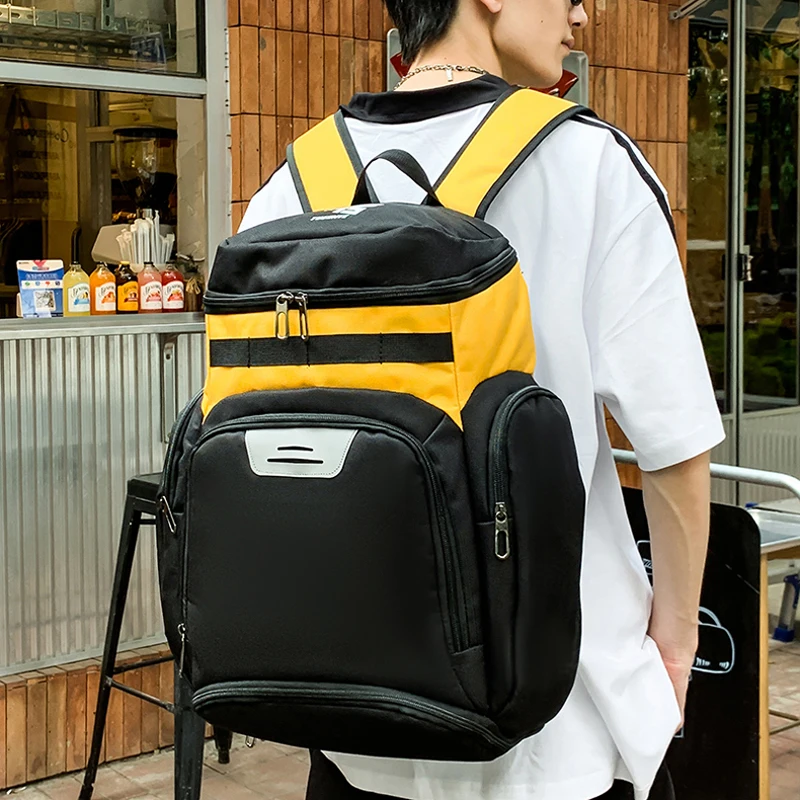 Mochila de fútbol y baloncesto con bolsillo para zapatos, bolsa de entrenamiento para deportes al aire libre, bolsa de viaje para gimnasio, bolsa de Fitness, mochila escolar para ordenador portátil universitario para hombres - imagen 2