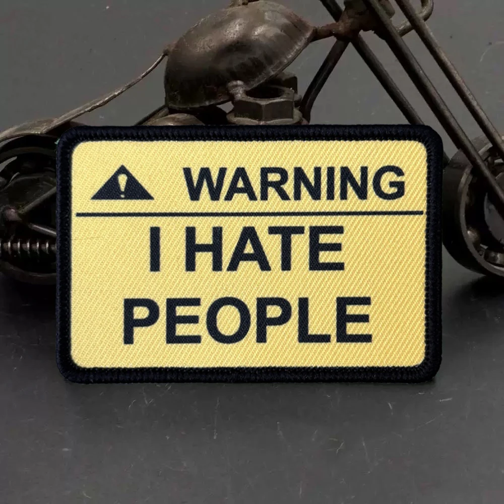 Parche táctico de moral velcro 'I Hate People' – Chevron para mochila - imagen 5