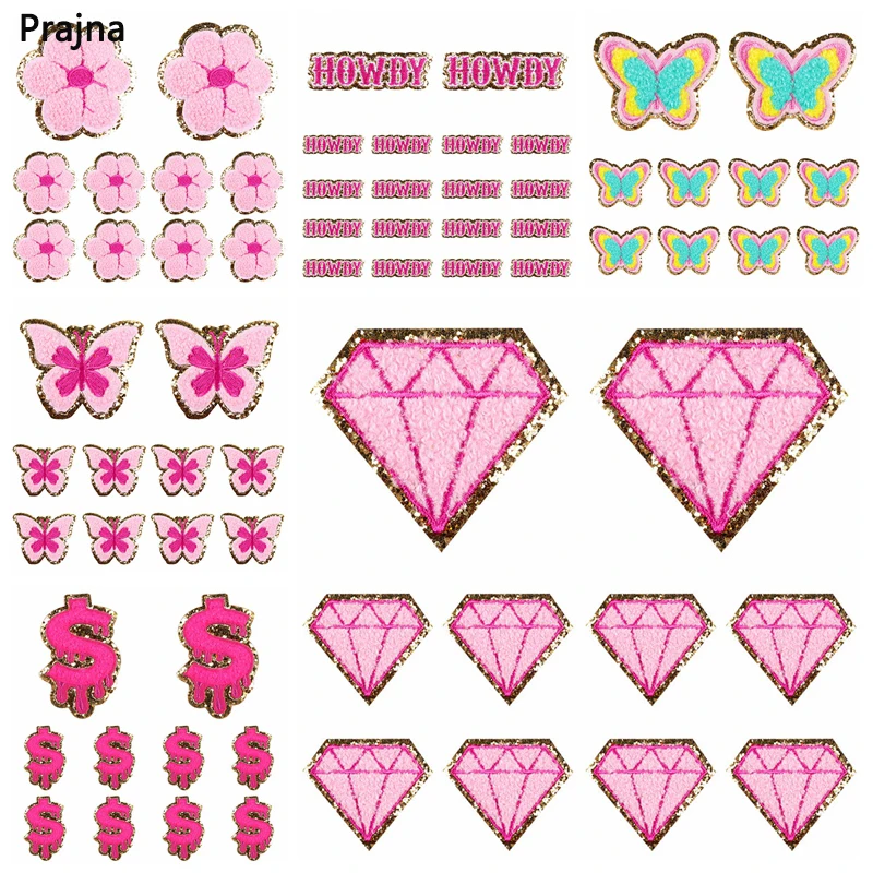 Parches bordados de chenilla para ropa, parches de dibujos animados para planchar chaquetas, sombreros, coser DIY, 5 piezas - imagen 2