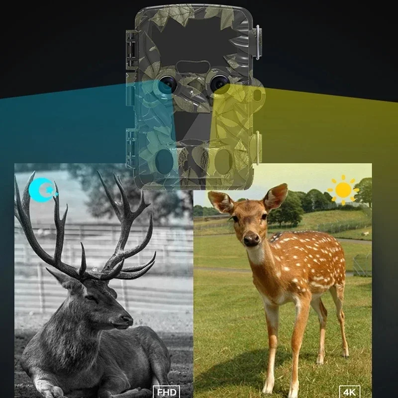 Cámara de caza H8201 de 2,4 pulgadas, 20MP, 4K, grabación HD, visión nocturna, IP66, impermeable, disparador de cámara de rastreo, seguimiento de visión nocturna, caza - imagen 3