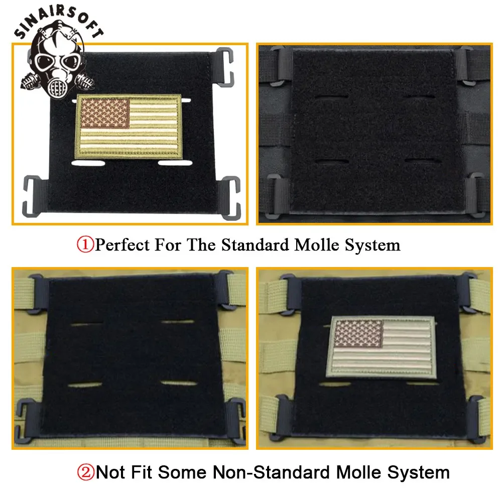 SINAIRSOFT parche de chaleco táctico, adaptador de sistema Molle, convertidor de gancho y bucle de Panel para pegar parches de identificación, insignia de parche DIY - imagen 4