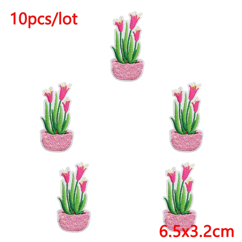 10 unids/lote de parches bordados con letras de dibujos animados para ropa, parches de flores para planchar para sudadera con capucha, insignia adhesiva termoadhesiva - imagen 2