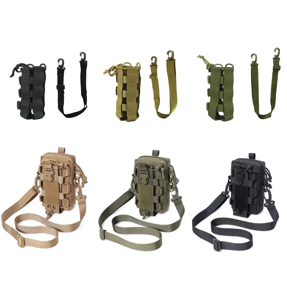 JSJN-bolsa táctica Molle para botella de agua, bolsa con soporte para cinturón, para viajes al aire libre, Camping, senderismo, caza, soporte para botella de agua y hervidor - imagen 5