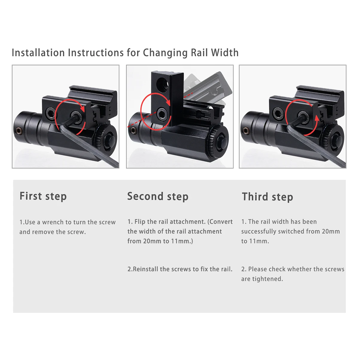 Mini Red Green Laser Sight with Adjustable 11mm 20mm Rail Mount for G17 G19 AR15 M4 with 635-655nm Hunting Rifle Pistol Sight - imagen 3
