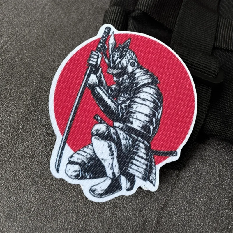 Parche táctico "el samurái y el sol", insignias de moral militar, parches con gancho, ropa, mochila, pegatinas del ejército - imagen 4