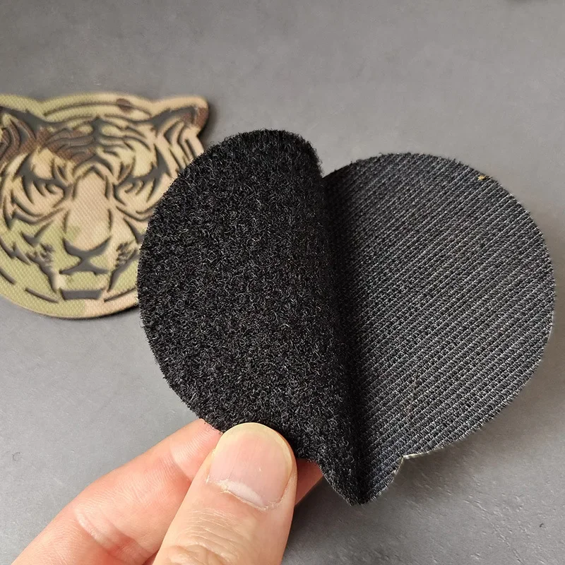 Parche militar de PVC con cabeza de Tigre y lazo, bordado, brazalete, mochila al aire libre, sombrero, parche táctico para ropa - imagen 2